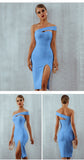 Blue Bodycon Bandage - Nazbeauti