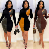 Pu Leather Bandage Mini Dress - Nazbeauti