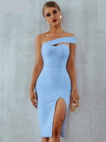 Blue Bodycon Bandage - Nazbeauti