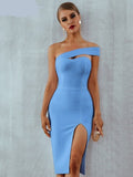 Blue Bodycon Bandage - Nazbeauti