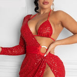 Backless Sequins Dress - Nazbeauti